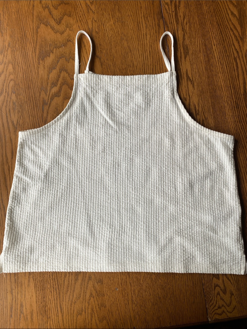 Madewell White Ribbed Square-Neck Camisole